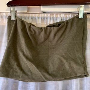 Army green tube top.
